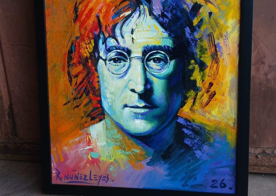 EL ARTISTA RICHARD NÚÑEZ LEYES PINTÓ SU PRIMERA OBRA DEL 2026 JOHN LENNON, EN UN MAGNÍFICO ÓLEO SOBRE TELA
