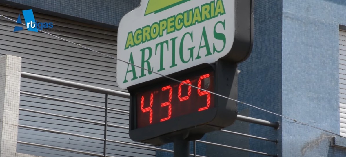 OLA DE CALOR EN ARTIGAS SUPERA LOS 43 GRADOS DE SENSACIÓN TÉRMICA
